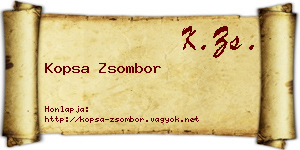 Kopsa Zsombor névjegykártya