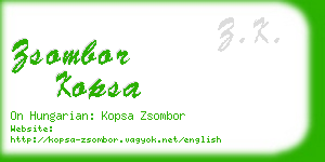 zsombor kopsa business card
